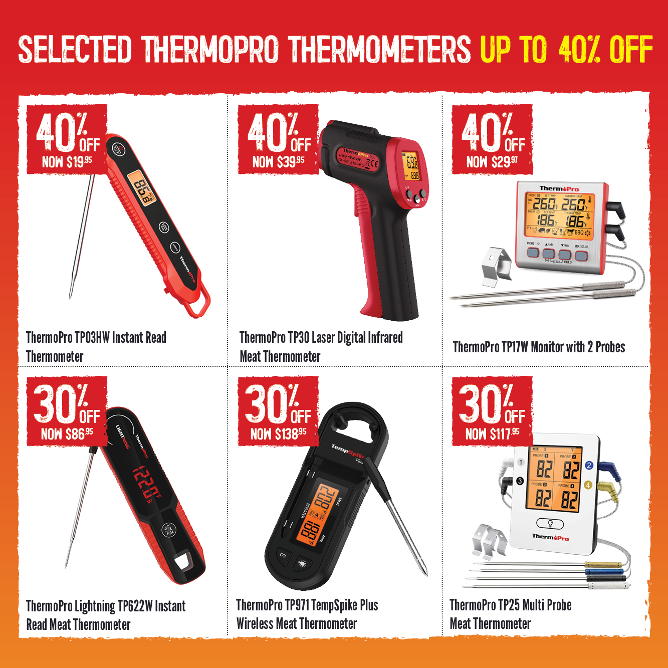 Selected Thermopro Thermometers Up To 40% Off | Shop Now